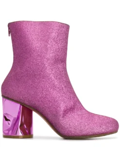 Femme Maison Margiela Crushed Heel Glitter Ankle Boots