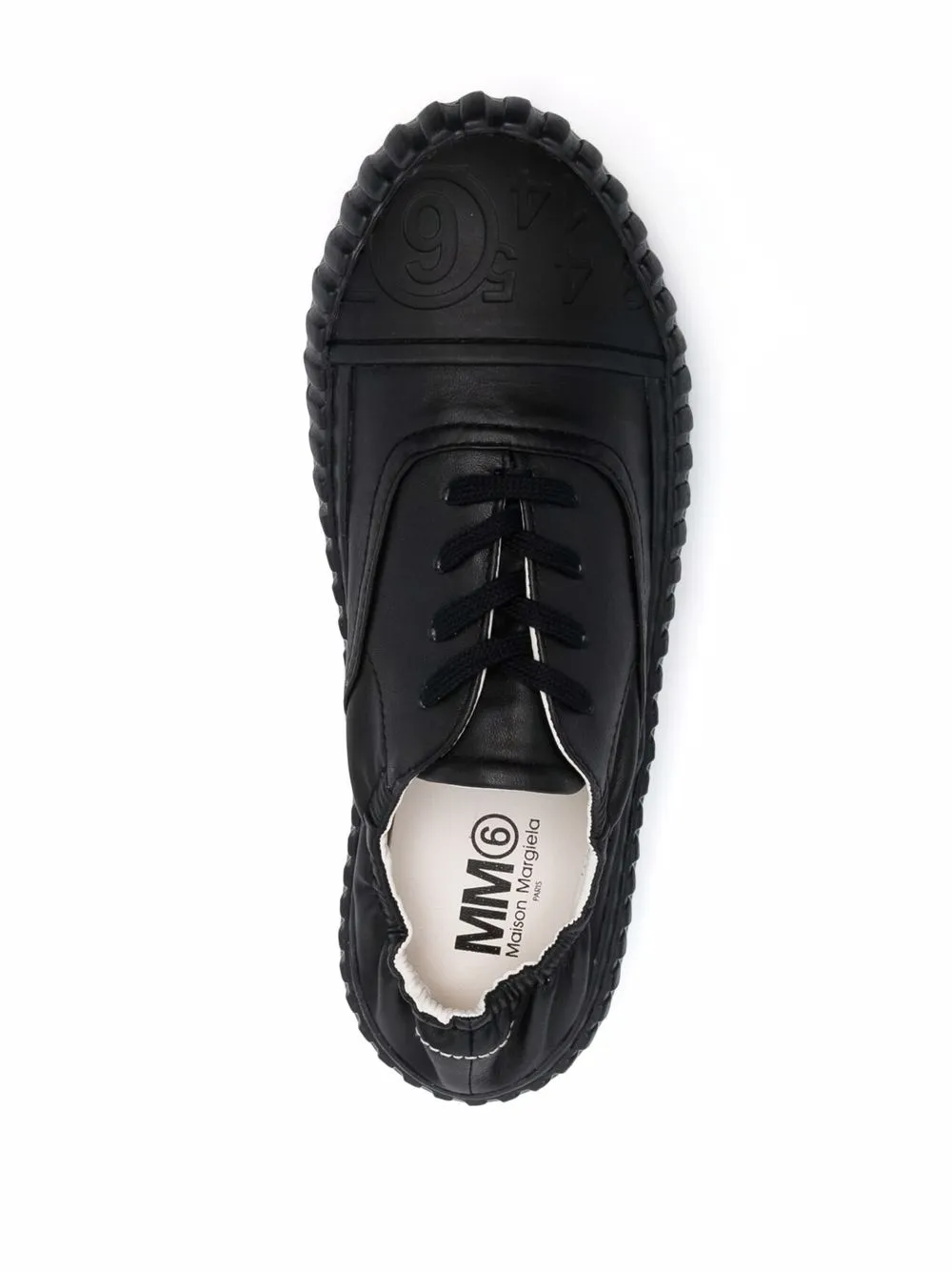 Femme MM6 Maison Margiela Baskets En Cuir à Logo Embossé 4 Femme MM6 Maison Margiela Baskets En Cuir à Logo Embossé – Image 4