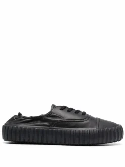 Femme MM6 Maison Margiela Baskets En Cuir à Logo Embossé