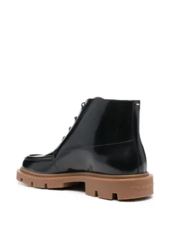 Homme Maison Margiela Bottines En Cuir Verni à Logo En Relief -Épure Mode Promos Boutique 18440033 42384590 1000