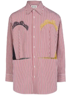 Homme Maison Margiela Chemise Rayée à Détails En Dentelle