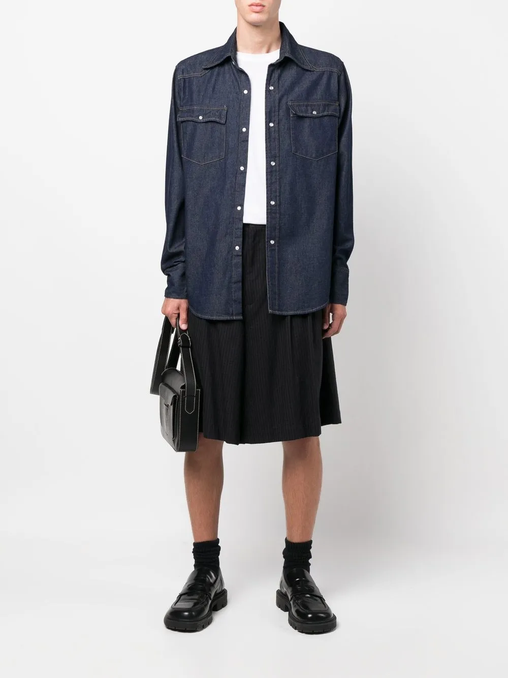 Homme Maison Margiela Chemise En Jean à Poche Poitrine 2 Homme Maison Margiela Chemise En Jean à Poche Poitrine – Image 2