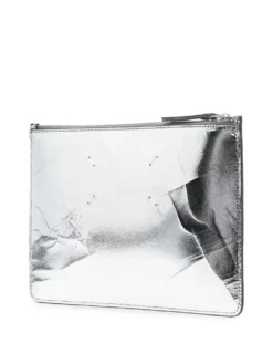 Homme Maison Margiela Pochette En Cuir à Finition Métallisée -Épure Mode Promos Boutique 18599316 40170800 1000