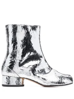 Femme Maison Margiela Bottines Métallisées à Effet Craquelé