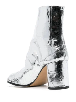 Femme Maison Margiela Bottines En Cuir Métallisé à Bout Tabi -Épure Mode Promos Boutique 18741574 40537564 1000