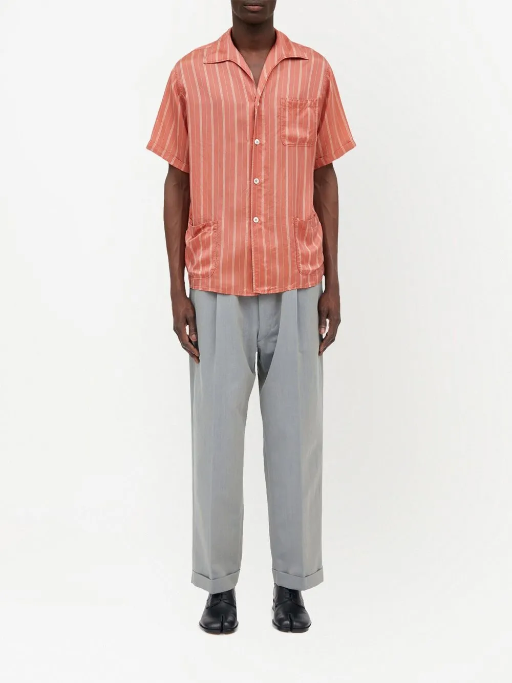 Homme Maison Margiela Chemise Rayée à Manches Courtes 2 Homme Maison Margiela Chemise Rayée à Manches Courtes – Image 2