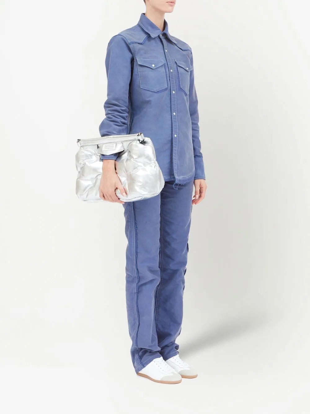 Homme Maison Margiela Sac Porté épaule Matelassé En Cuir Métallisé 7 Homme Maison Margiela Sac Porté épaule Matelassé En Cuir Métallisé – Image 7