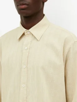 Homme Maison Margiela Chemise En Coton à Fines Rayures -Épure Mode Promos Boutique 18885381 43553596 1000