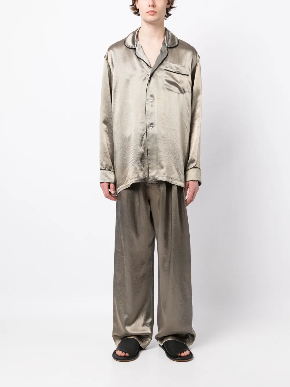Homme Maison Margiela Chemise En Satin à Manches Longues 2 Homme Maison Margiela Chemise En Satin à Manches Longues – Image 2