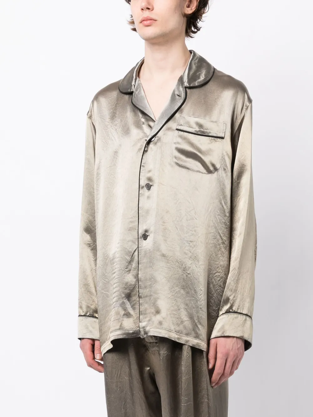 Homme Maison Margiela Chemise En Satin à Manches Longues 4 Homme Maison Margiela Chemise En Satin à Manches Longues – Image 4