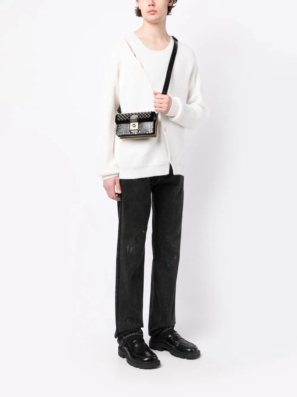 Homme Maison Margiela Sacoche Cloutée à Effet Peau De Crocodile 2 Homme Maison Margiela Sacoche Cloutée à Effet Peau De Crocodile – Image 2