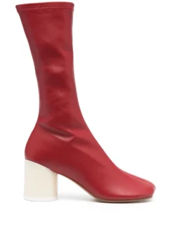 Femme MM6 Maison Margiela Bottes En Cuir De Veau 65 Mm