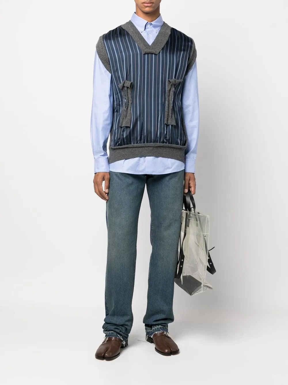 Homme Maison Margiela Chemise Rayée à Manches Longues 2 Homme Maison Margiela Chemise Rayée à Manches Longues – Image 2