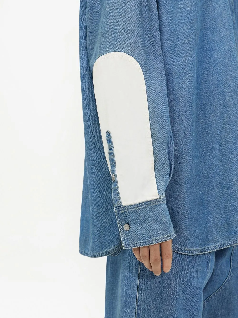 Homme MM6 Maison Margiela Chemise Boutonnée En Jean à Empiècements 5 Homme MM6 Maison Margiela Chemise Boutonnée En Jean à Empiècements – Image 5