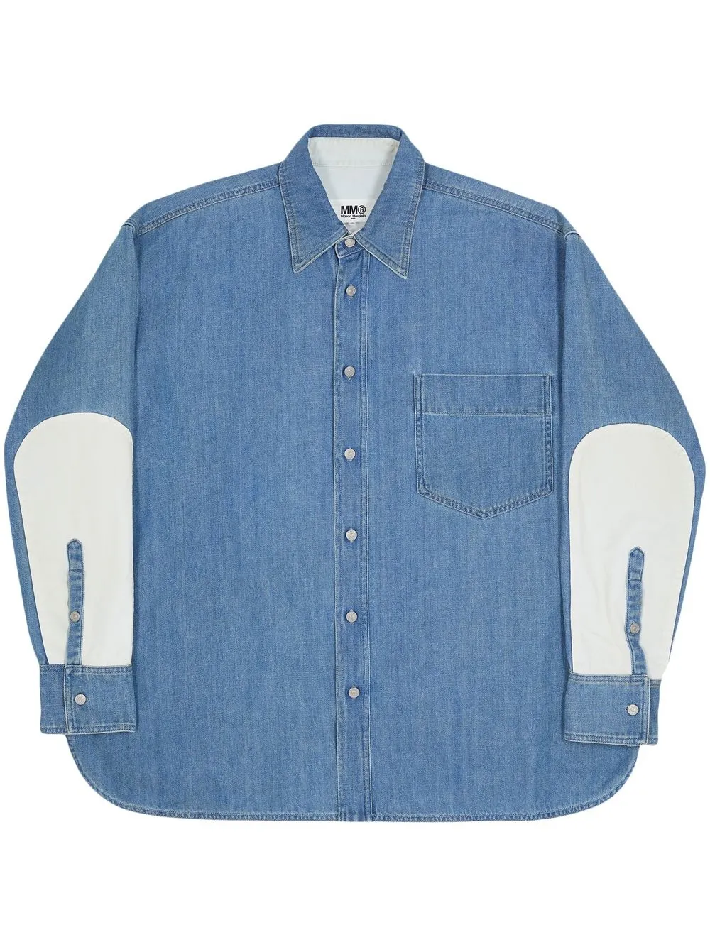 Homme MM6 Maison Margiela Chemise Boutonnée En Jean à Empiècements 1 Homme MM6 Maison Margiela Chemise Boutonnée En Jean à Empiècements