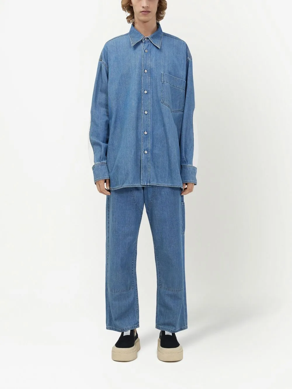 Homme MM6 Maison Margiela Chemise Boutonnée En Jean à Empiècements 2 Homme MM6 Maison Margiela Chemise Boutonnée En Jean à Empiècements – Image 2