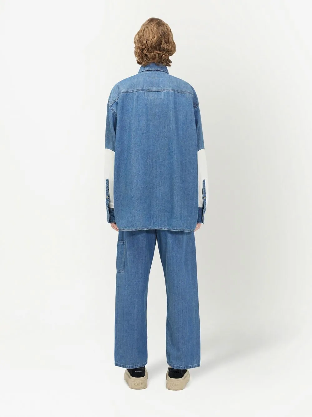 Homme MM6 Maison Margiela Chemise Boutonnée En Jean à Empiècements 4 Homme MM6 Maison Margiela Chemise Boutonnée En Jean à Empiècements – Image 4
