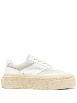 Femme MM6 Maison Margiela Baskets En Cuir à Perforations
