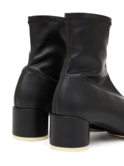 Femme MM6 Maison Margiela Bottines En Cuir à Bout Carré -Épure Mode Promos Boutique 19395874 50136145 1000