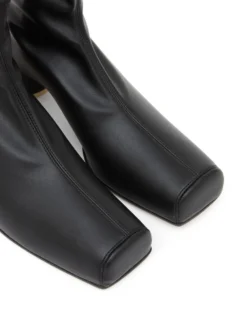 Femme MM6 Maison Margiela Bottines En Cuir à Bout Carré -Épure Mode Promos Boutique 19395874 50136153 1000