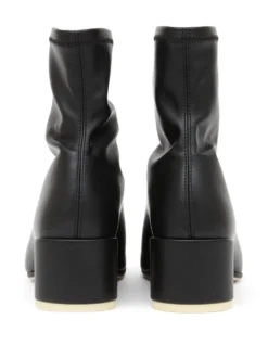 Femme MM6 Maison Margiela Bottines En Cuir à Bout Carré -Épure Mode Promos Boutique 19395874 50136169 1000