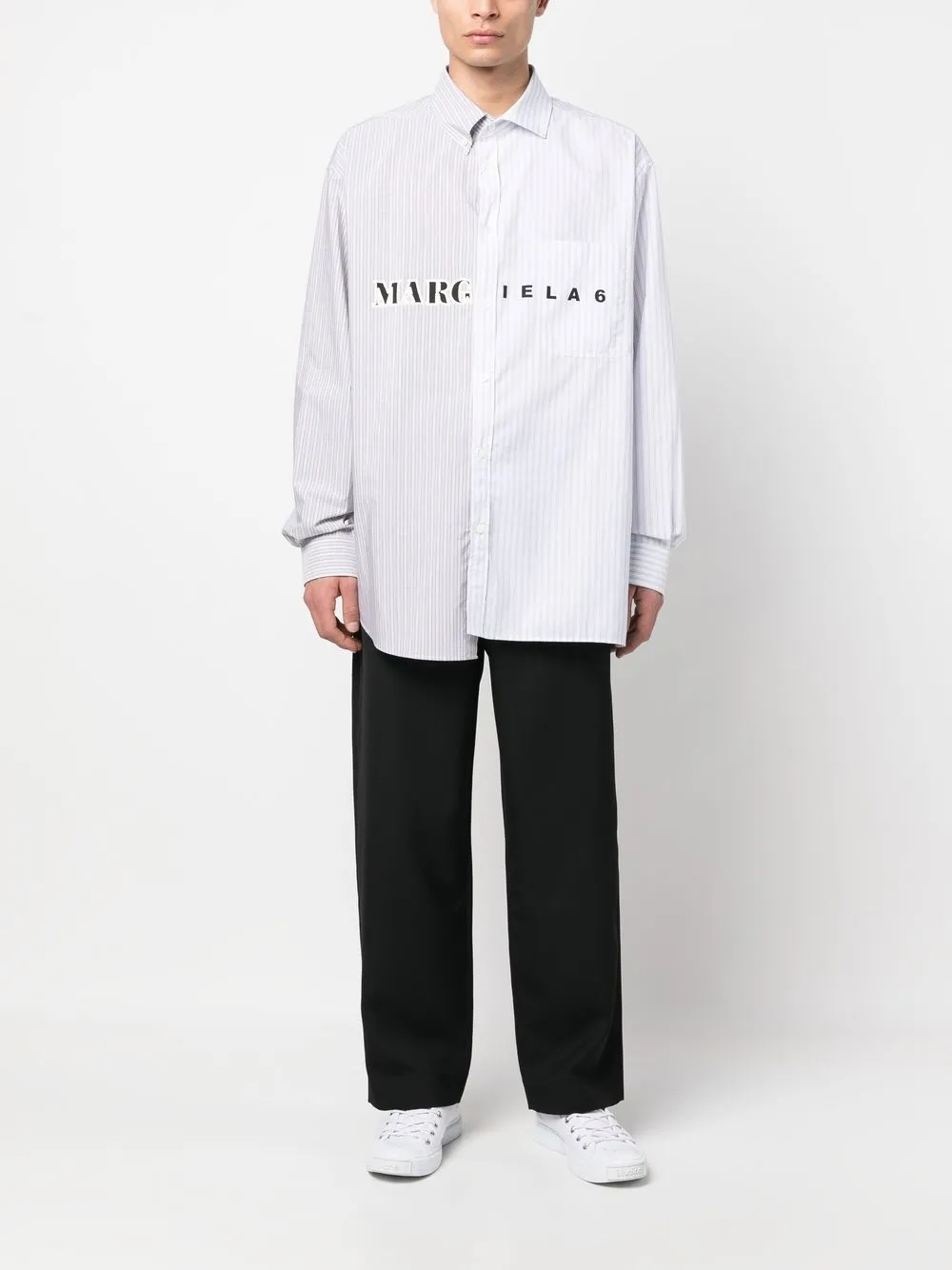 Homme MM6 Maison Margiela Chemise Boutonnée à Logo Imprimé 2 Homme MM6 Maison Margiela Chemise Boutonnée à Logo Imprimé – Image 2