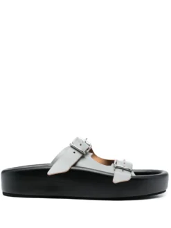 Homme MM6 Maison Margiela Claquettes Plateforme à Boucles