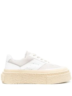 Homme MM6 Maison Margiela Baskets En Cuir à Semelle Plateforme