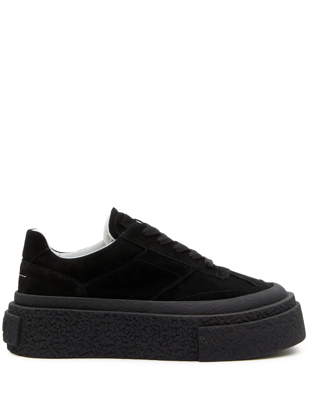 Femme MM6 Maison Margiela Baskets En Cuir à Lacets 1 Femme MM6 Maison Margiela Baskets En Cuir à Lacets