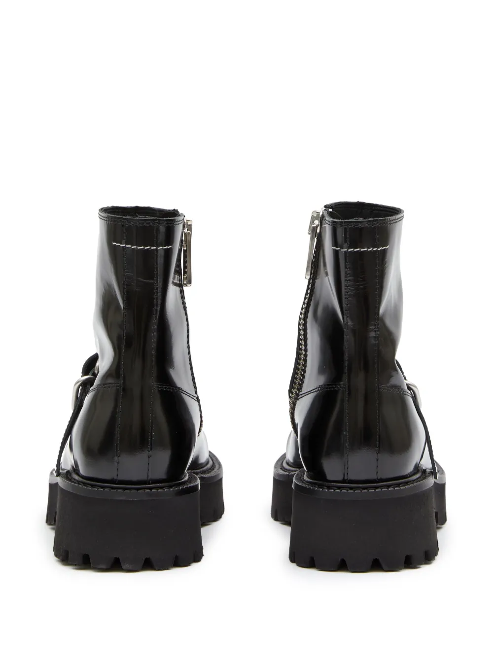 Femme MM6 Maison Margiela Bottines En Cuir à Bout Rond 3 Femme MM6 Maison Margiela Bottines En Cuir à Bout Rond – Image 3