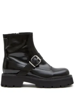 Femme MM6 Maison Margiela Bottines En Cuir à Bout Rond
