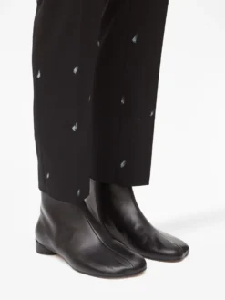 Femme MM6 Maison Margiela Bottines En Cuir à Logo Brodé -Épure Mode Promos Boutique 19673147 50494399 1000