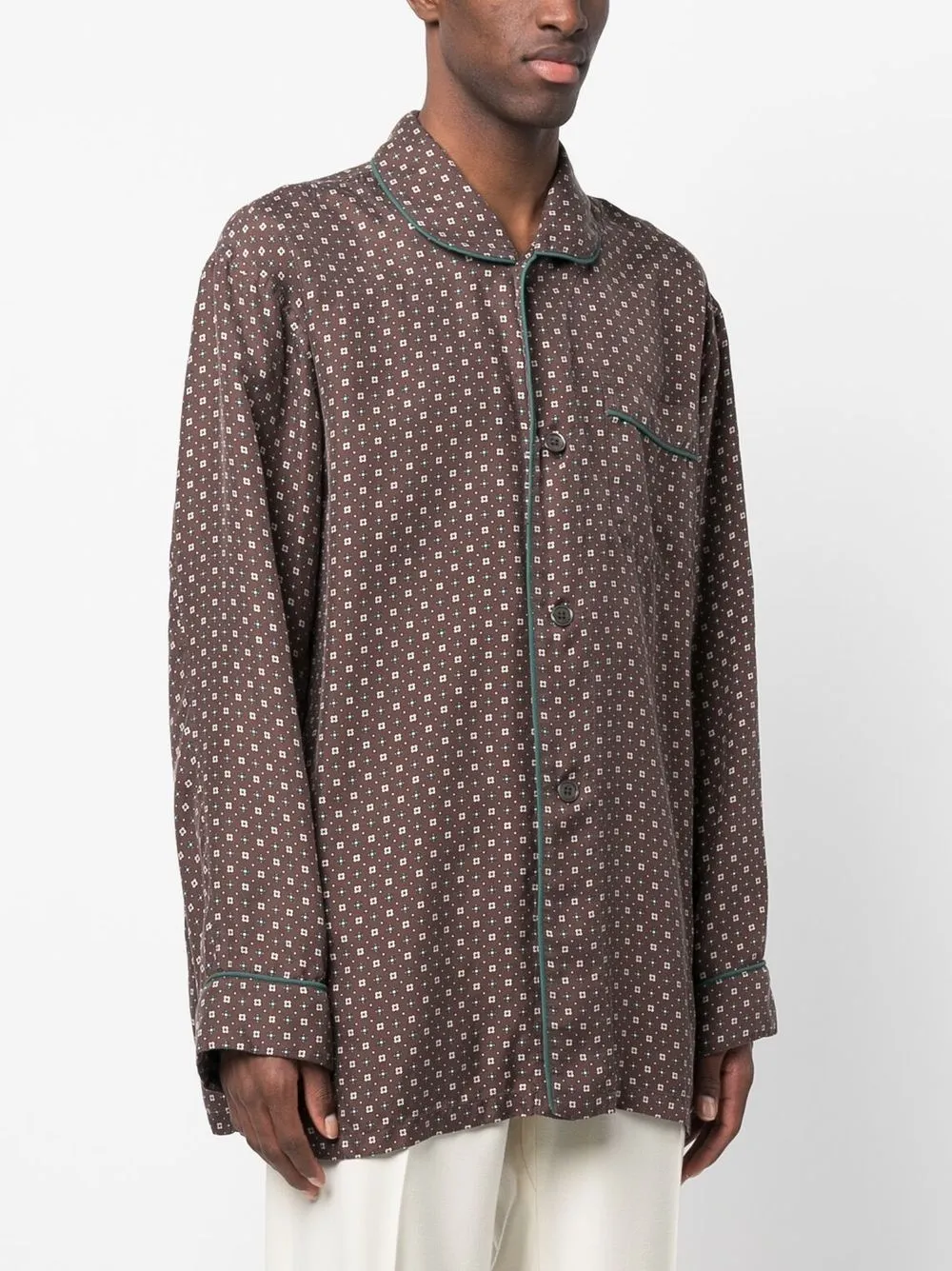 Homme Maison Margiela Chemise En Soie à Imprimé Géométrique 3 Homme Maison Margiela Chemise En Soie à Imprimé Géométrique – Image 3