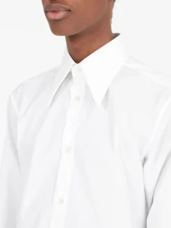 Homme Maison Margiela Chemise En Coton à Col Pointu -Épure Mode Promos Boutique 19783594 50663903 1000