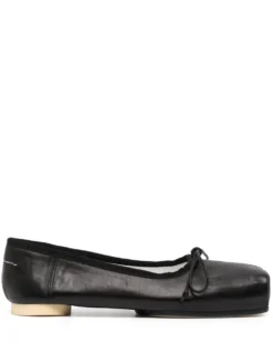 Femme MM6 Maison Margiela Ballerines En Cuir à Détail De Nœud