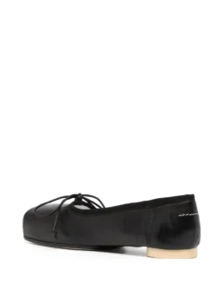 Femme MM6 Maison Margiela Ballerines En Cuir à Détail De Nœud -Épure Mode Promos Boutique 20019042 50040480 1000