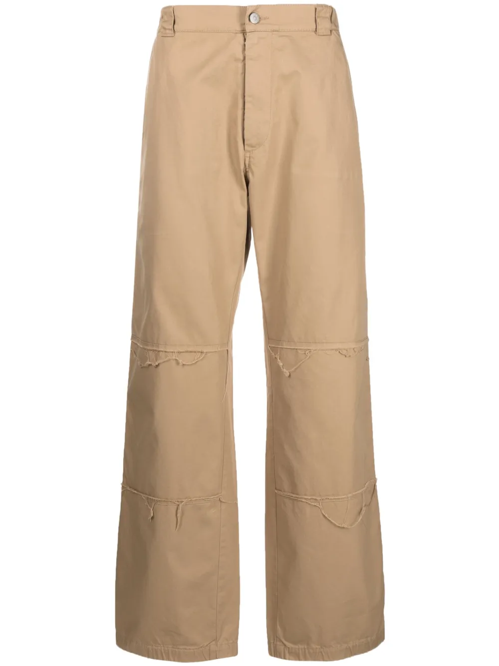 Homme MM6 Maison Margiela Raw-cut Edge Cotton Trousers 1 Homme MM6 Maison Margiela Raw-cut Edge Cotton Trousers