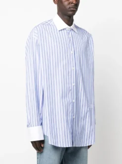 Homme MM6 Maison Margiela Chemise Rayée à Logo Brodé -Épure Mode Promos Boutique 20107730 50544830 1000