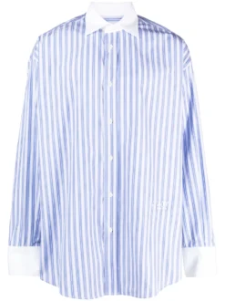 Homme MM6 Maison Margiela Chemise Rayée à Logo Brodé