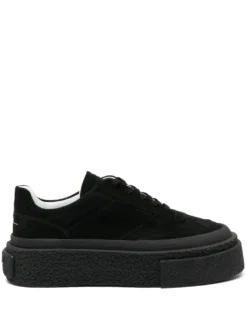 Homme MM6 Maison Margiela Logo-embossed Leather Sneakers