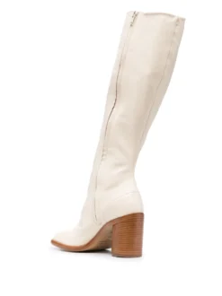 Femme Maison Margiela Bottes Tabi En Cuir 80 Mm -Épure Mode Promos Boutique 20631579 50633994 1000