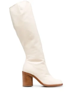 Femme Maison Margiela Bottes Tabi En Cuir 80 Mm