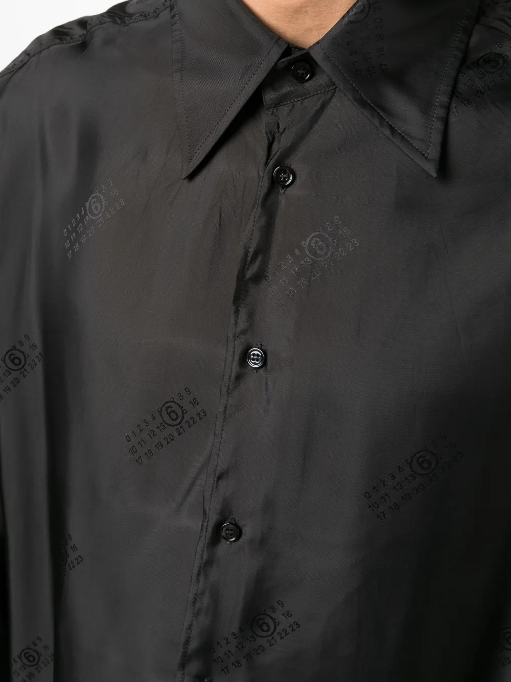 Homme MM6 Maison Margiela Logo-print Satin Shirt 5 Homme MM6 Maison Margiela Logo-print Satin Shirt – Image 5