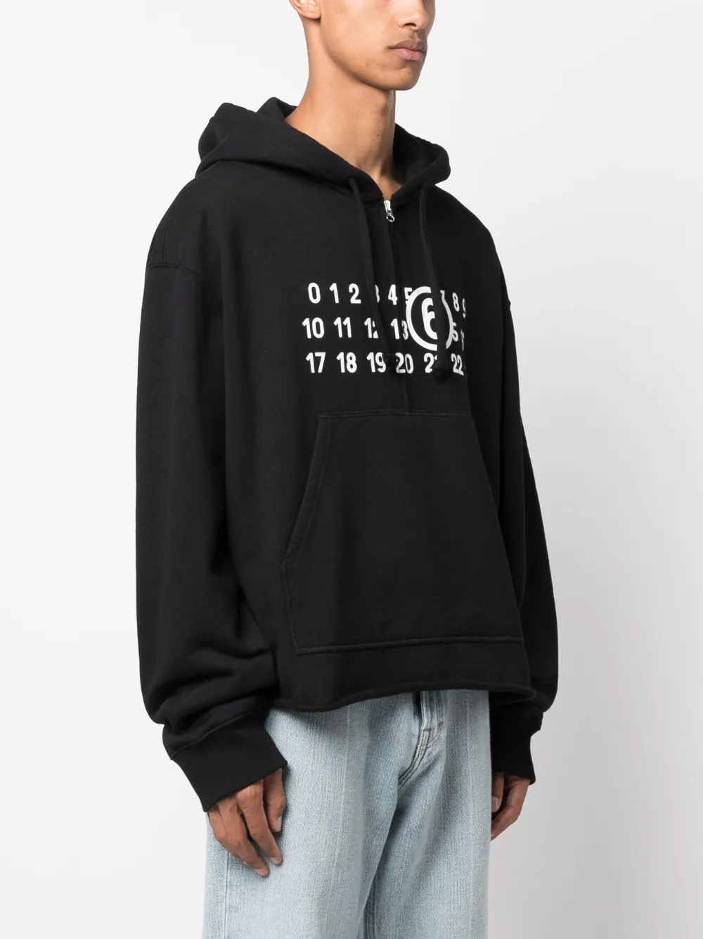 Homme MM6 Maison Margiela Hoodie Zippé à Logo Imprimé 3 Homme MM6 Maison Margiela Hoodie Zippé à Logo Imprimé – Image 3
