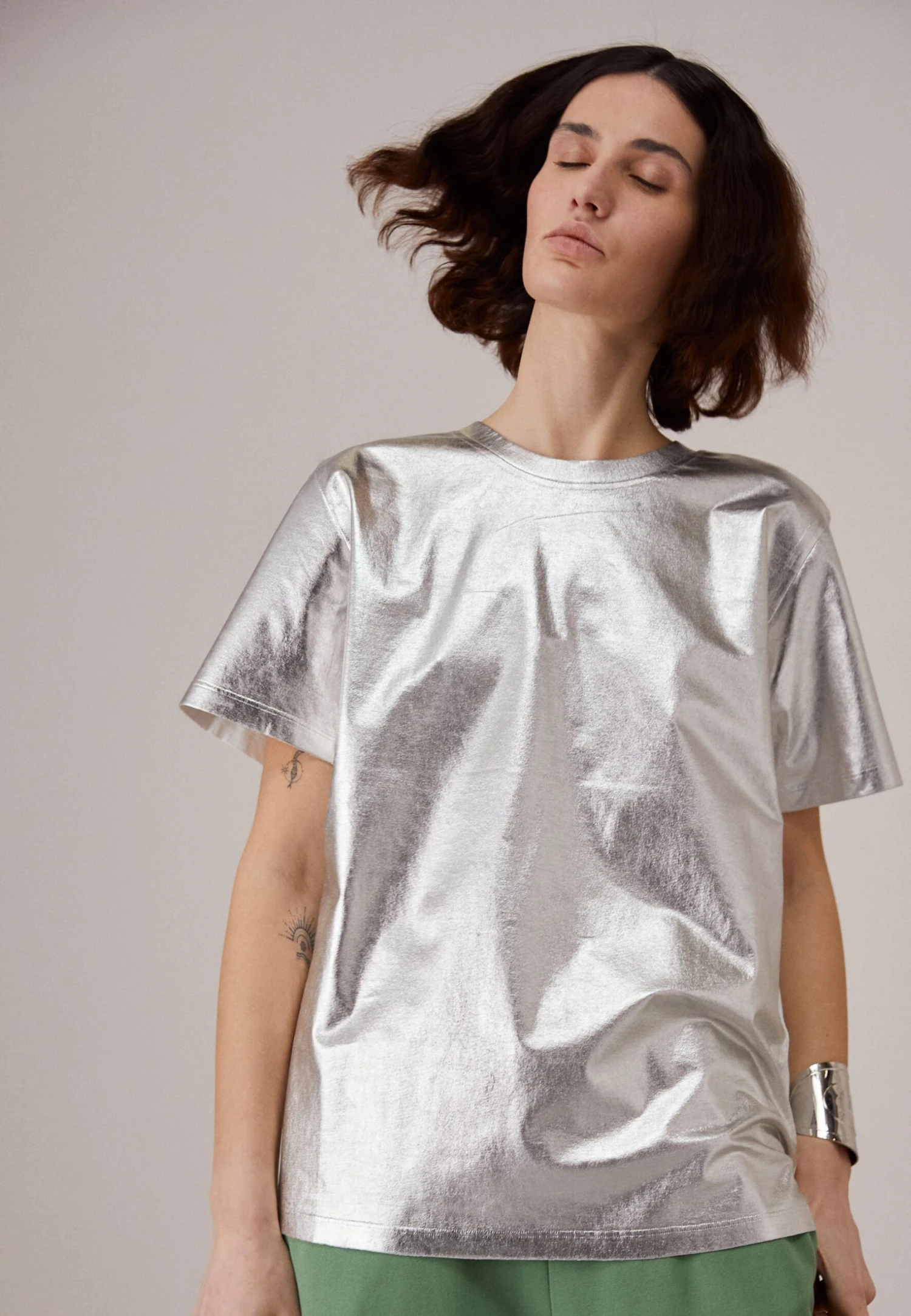 MM6 Maison Margiela T-Shirt Imprimé - Silver/White 1 MM6 Maison Margiela T-Shirt Imprimé - Silver/White
