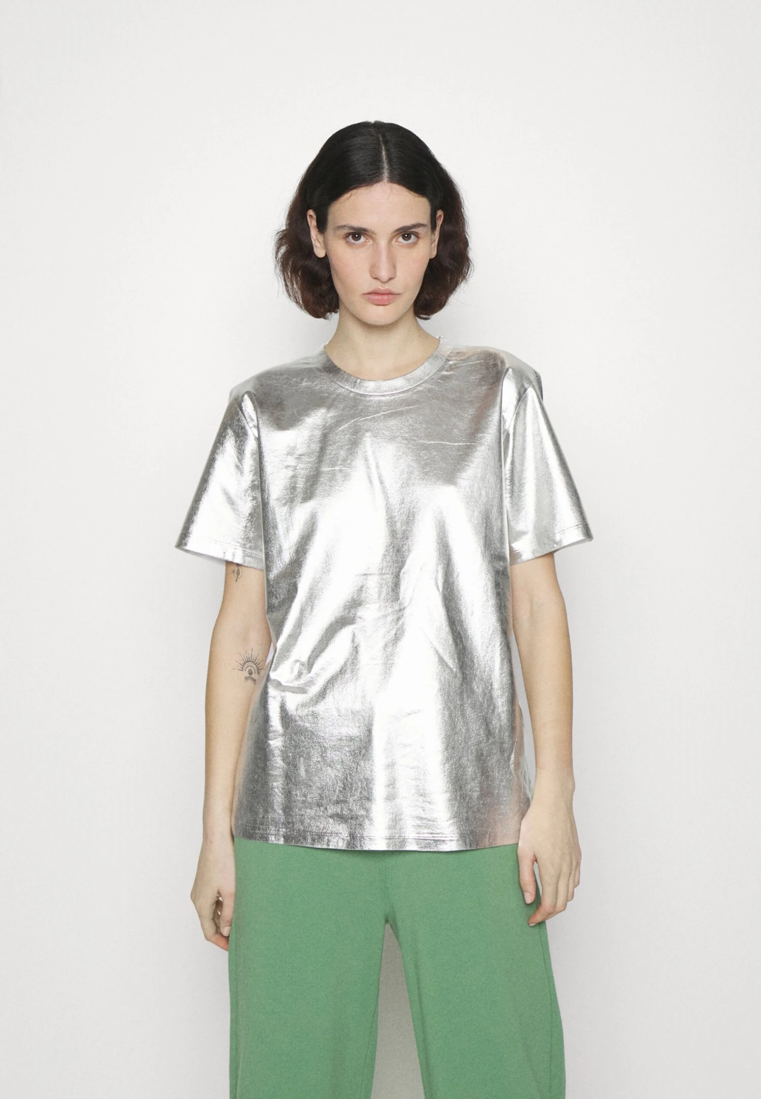 MM6 Maison Margiela T-Shirt Imprimé - Silver/White 3 MM6 Maison Margiela T-Shirt Imprimé - Silver/White – Image 3